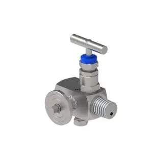 V55 - VALVOLA DA BARRA MASCHIO/FEMMINA CON ATTACCO MANOMETRO CAMPIONE