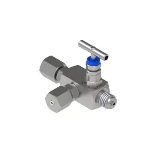 V58 - VALVOLA DA BARRA MASCHIO/FEMMINA GIREVOLE CON TEST PORT