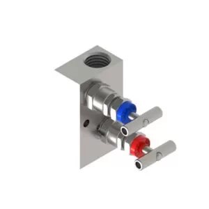 M252 - MANIFOLD 180° 2 VLV MONTAGGIO REMOTO CON SFIATO FEMMINA/FEMMINA - PLANARE