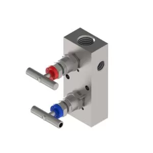 M25 - MANIFOLD 180° 2 VLV MONTAGGIO REMOTO CON SFIATO FEMMINA/FEMMINA - PLANARE