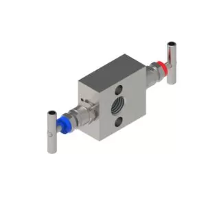 M28 - MANIFOLD 180° 2 VLV MONTAGGIO DIRETTO CON SFIATO FLANGIATO/FLANGIATO