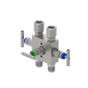 3050/3054 - MANIFOLD 180° PER DIFFERENZIALE 3 VLV FILETTATO/FILETTATO