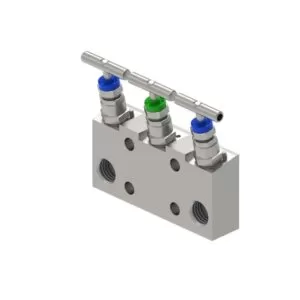 M321 - MANIFOLD 180° 3 VLV MONTAGGIO DIRETTO FILETTATO/FLANGIATO