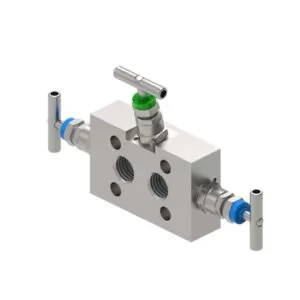 M34 - MANIFOLD 180° 3 VLV MONTAGGIO DIRETTO CON SFIATO FILETTATO/FLANGIATO