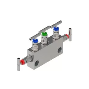 M54 - MANIFOLD 180° 5 VLV MONTAGGIO REMOTO CON SFIATO FEMMINA/FEMMINA