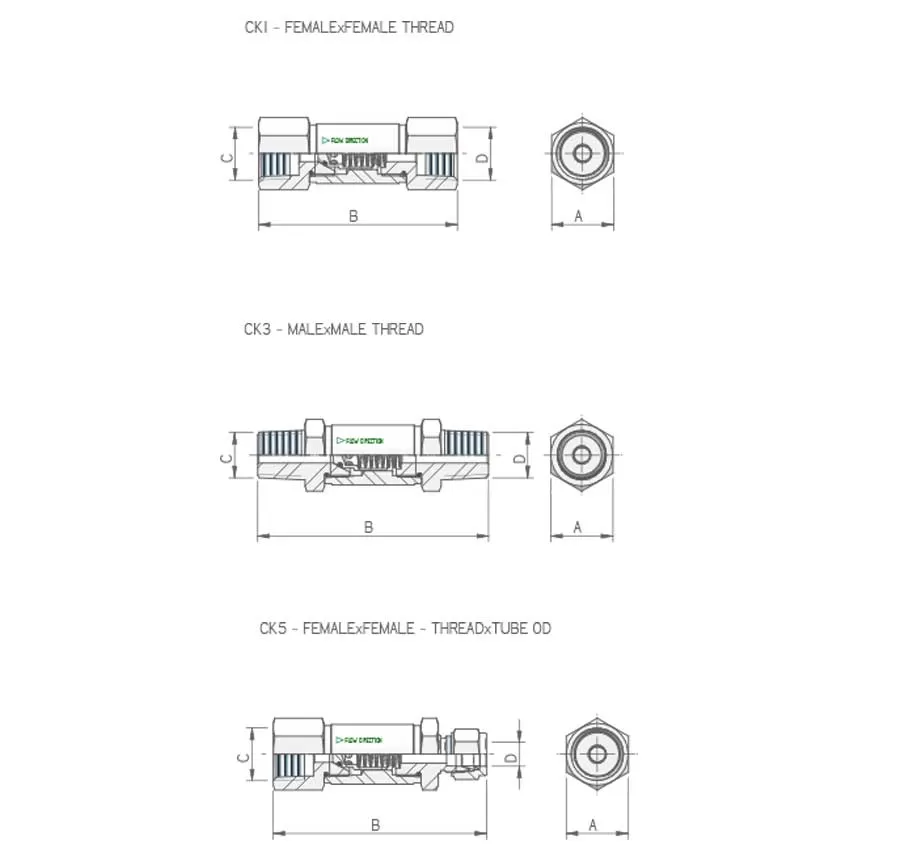 CK - THREE PIECES CHECK VALVE
