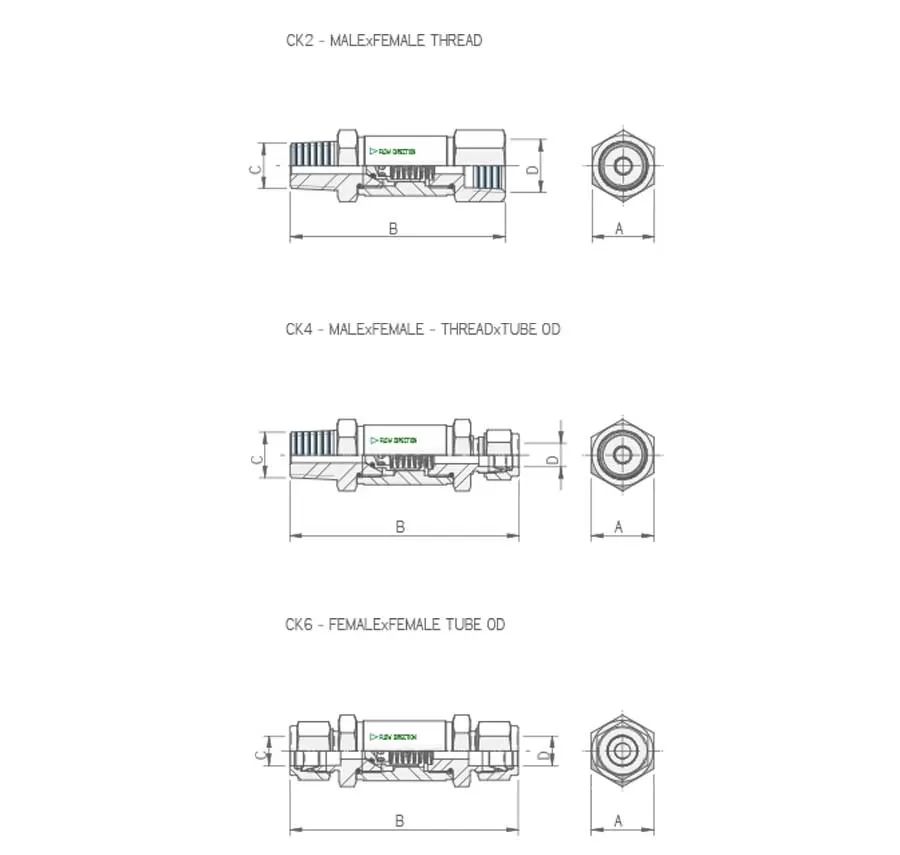 CK - THREE PIECES CHECK VALVE